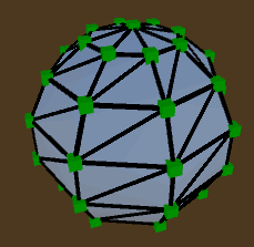 A rotating 3d sphere mesh using the common uv sphere vertex layout